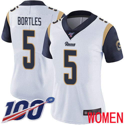 Los Angeles Rams Limited White Women Blake Bortles Road Jersey NFL Football #5 100th Season Vapor Untouchable->youth nfl jersey->Youth Jersey